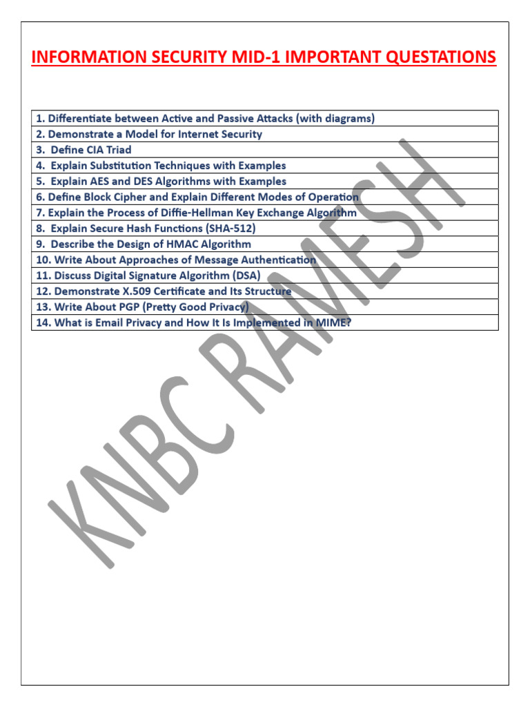 Information Security Exam Questions | PDF