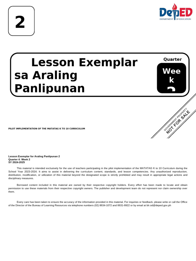 Aral Pan Lesson Exemplar Quarter 4 | PDF