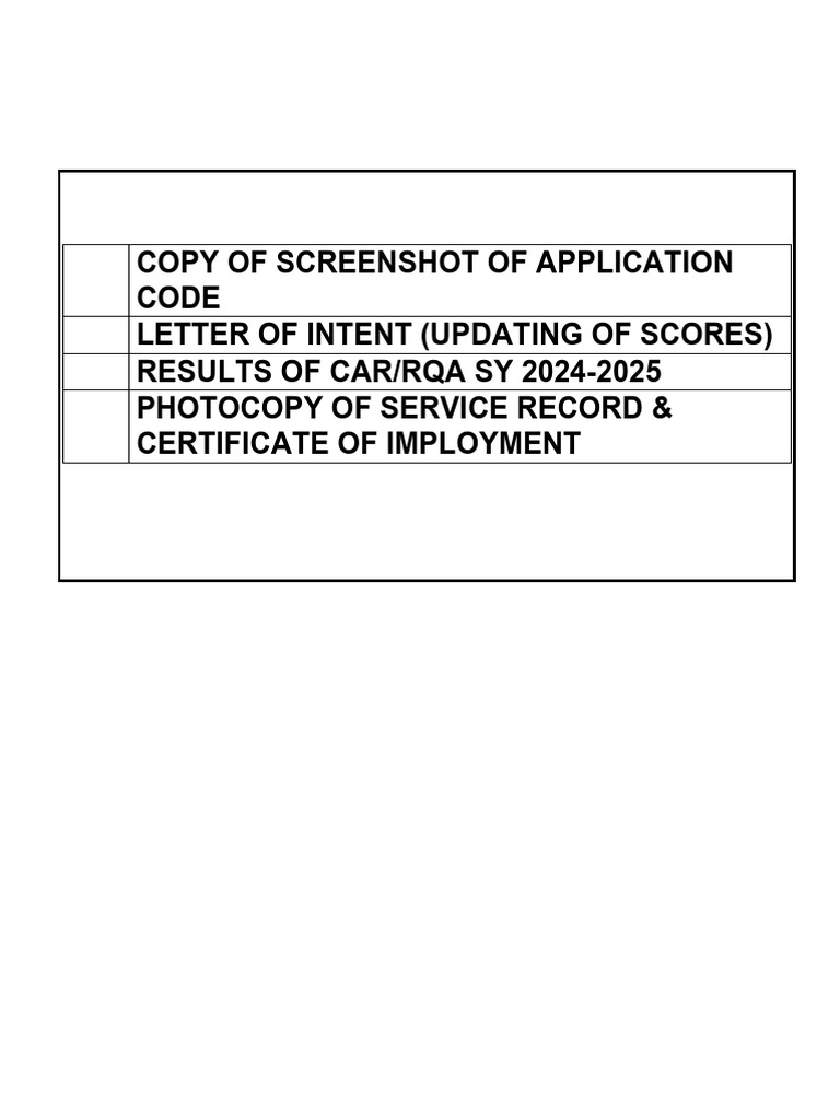 CAR/RQA Results and Application Documents | PDF