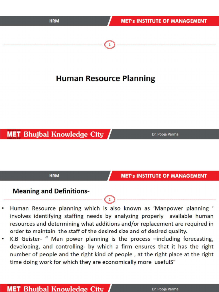 Human Resource Planning | PDF