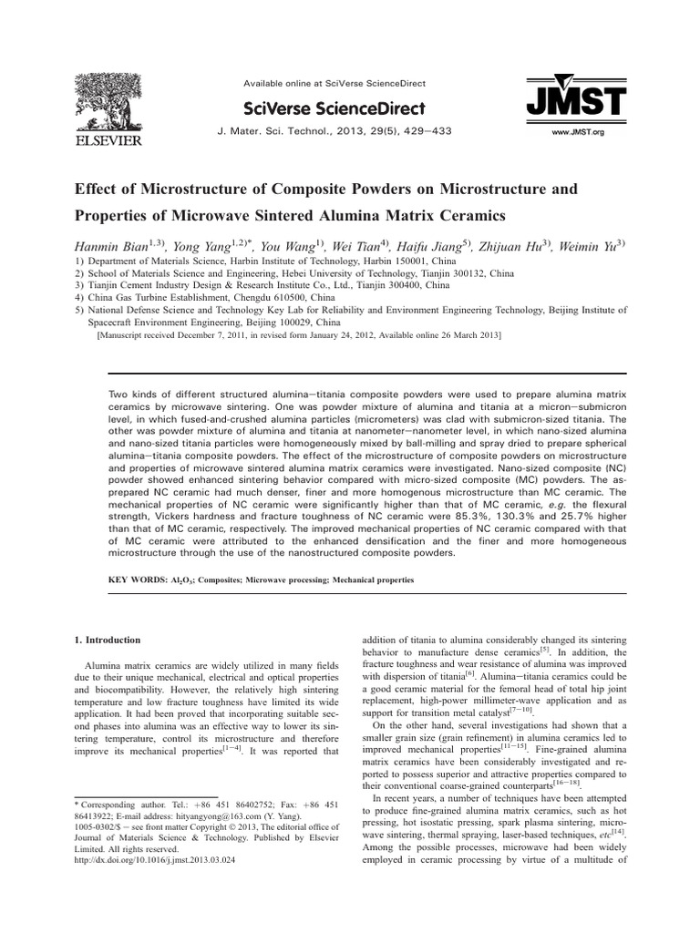 Effect of Microstructure of Composite Powders on Microstructure and ...