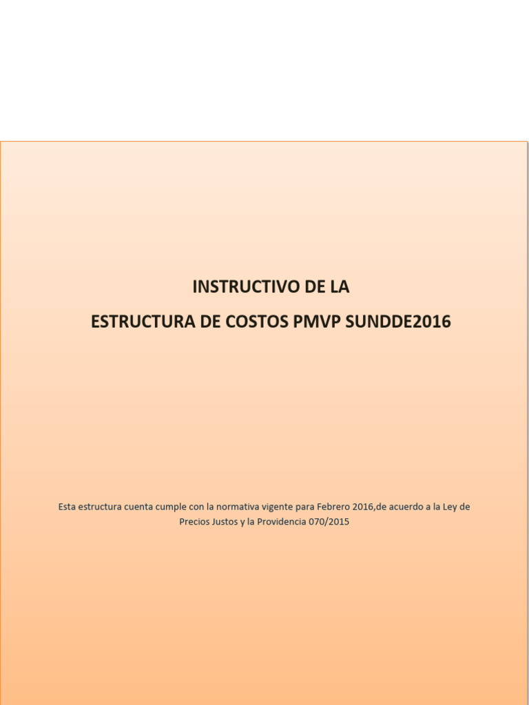 Estructura de Costos SUNDDE 2016 | PDF | Contabilidad | Precios