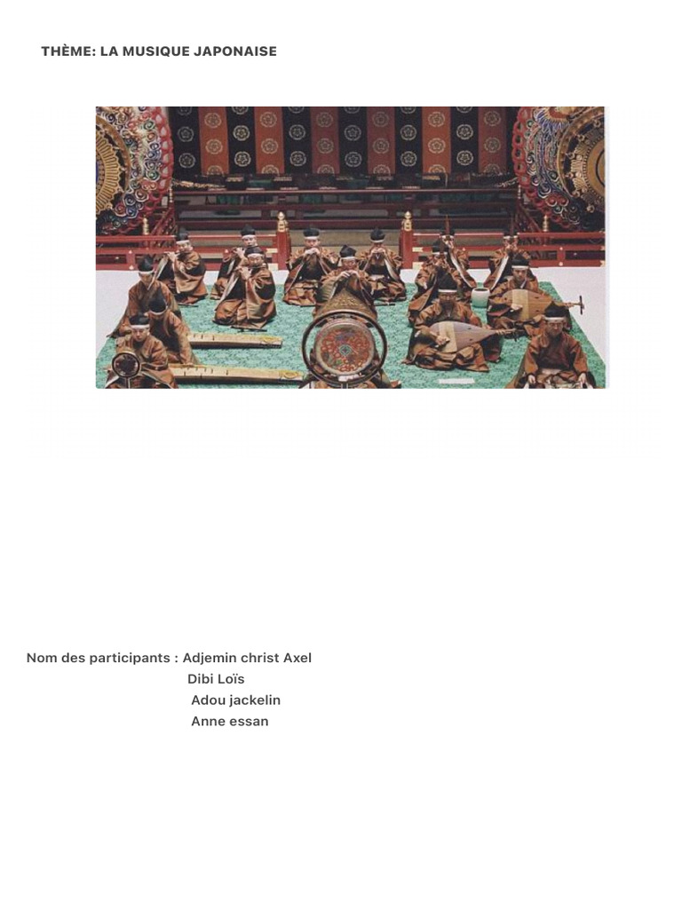Histoire et instruments de la musique japonaise | PDF | Divertissement ...