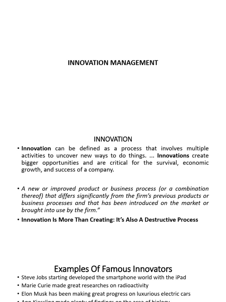 Effective Innovation Management Strategies | PDF | Innovation | Marketing