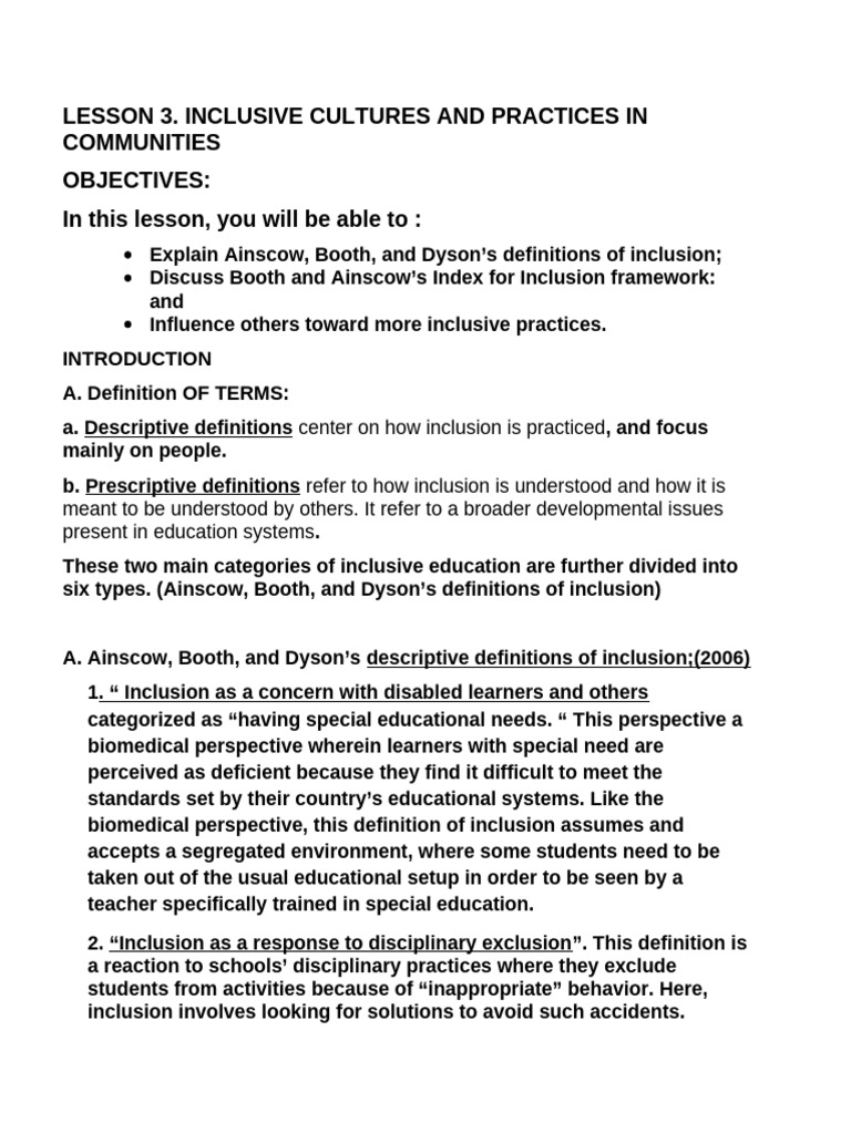 Inclusive Education Practices Explained | PDF | Inclusion (Education ...