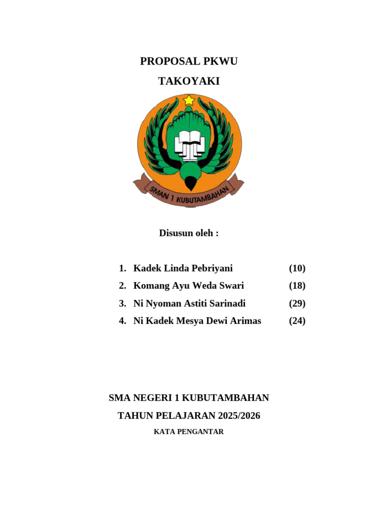 Proposal Usaha Takoyaki PT LMAW 2025 | PDF