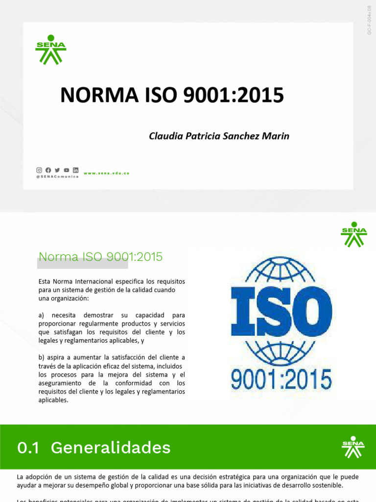 Requisitos de la Norma ISO 9001:2015 | PDF | Gestión de la calidad ...