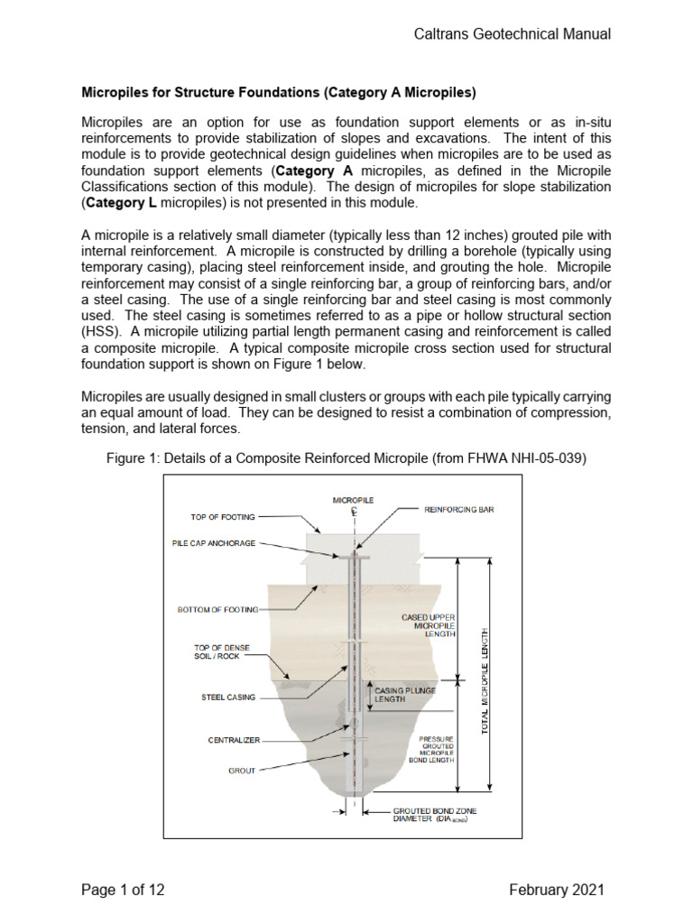 Micropile Tension Load Testing Guidelines | PDF | Deep Foundation ...
