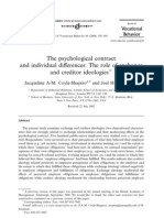 The Psychological Contract and Individual Differences: The Role of Exchange and Creditor Ideologies