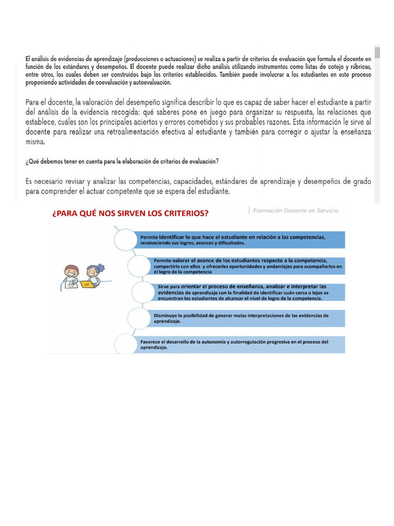 Criterios de Evaluación en Educación Formativa | PDF
