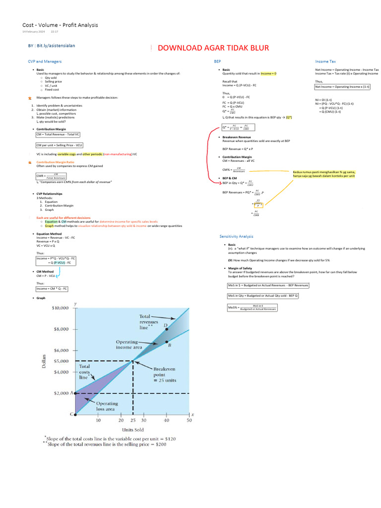 CVP Analysis for Managers' Decision-Making | PDF | Business Economics ...