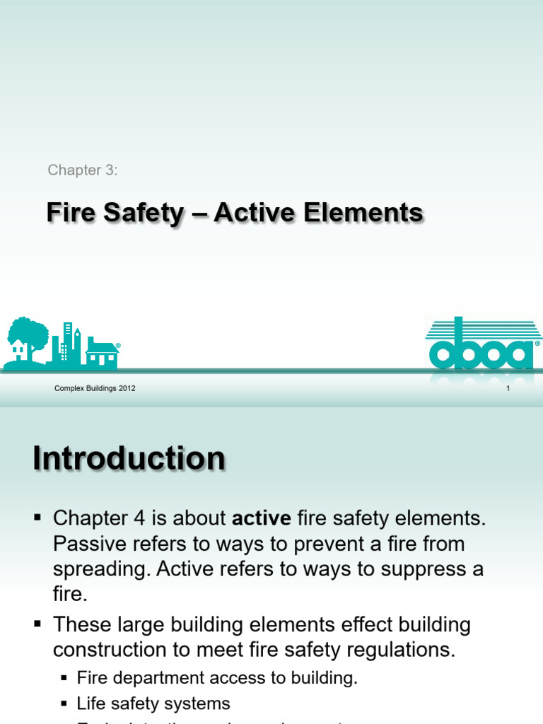 Active Fire Safety Elements Overview | PDF | Fire Sprinkler System | Fires