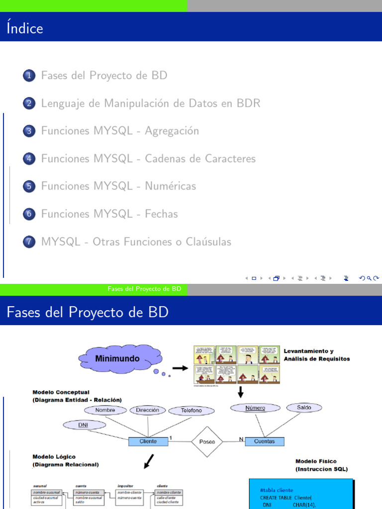 Funciones y Fases en MySQL | PDF | Base de datos relacional | SQL