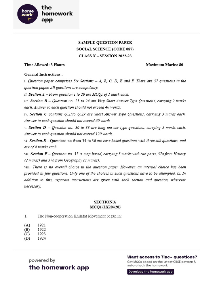Sample Paper 3 | PDF