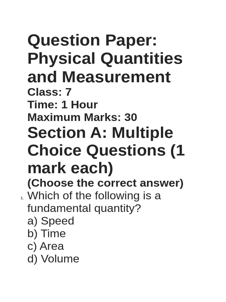 Physical Quantities and Measurement - 250123 - 094935 | PDF ...
