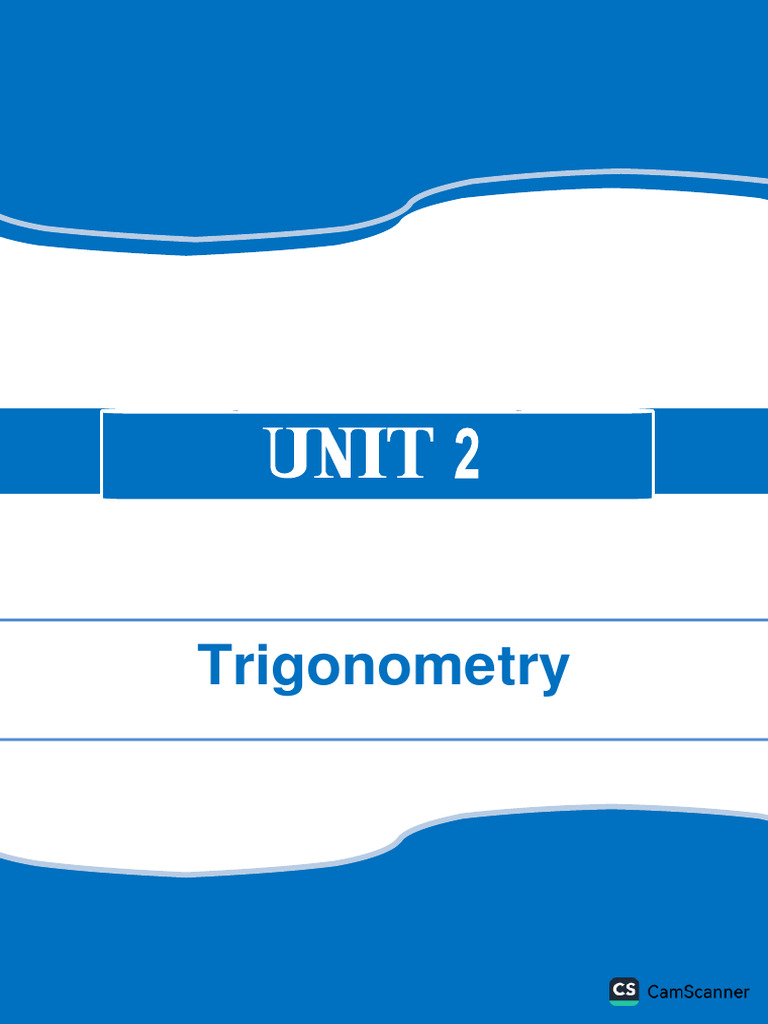 Chapter Two - Trignonometry - 221 | PDF | Trigonometry | Euclidean Geometry