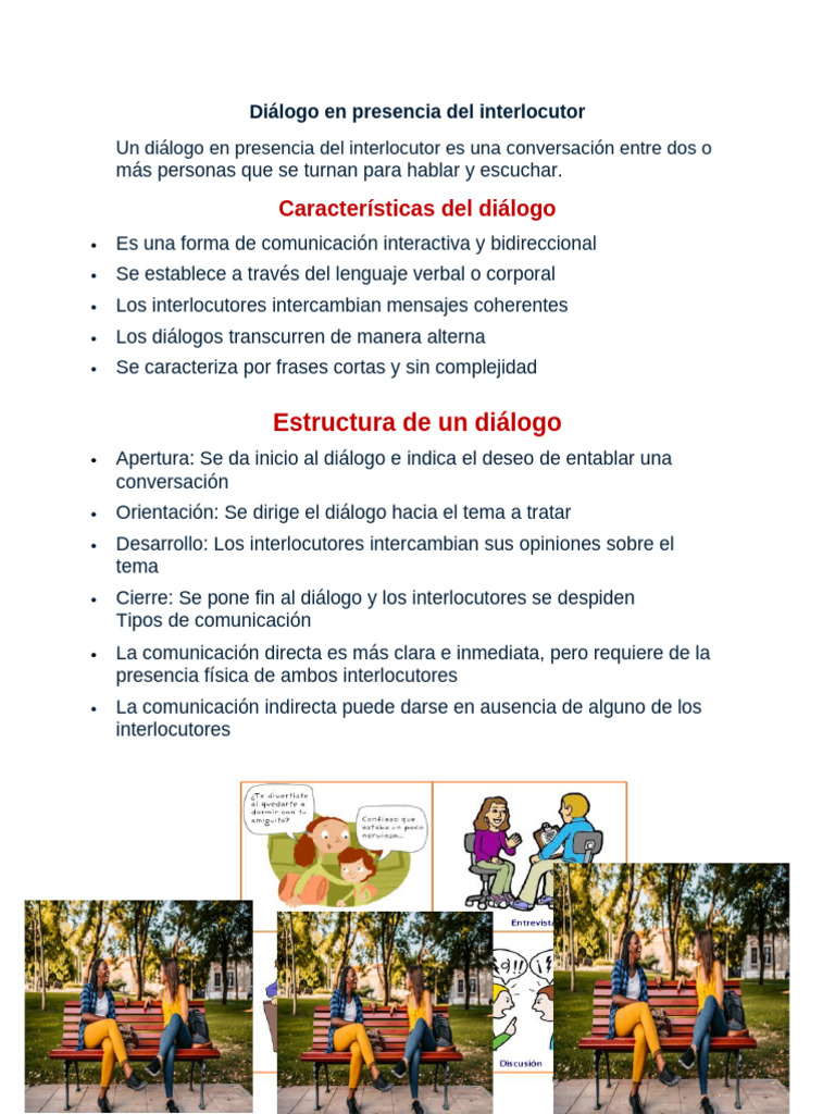 Tipos y características del diálogo | PDF