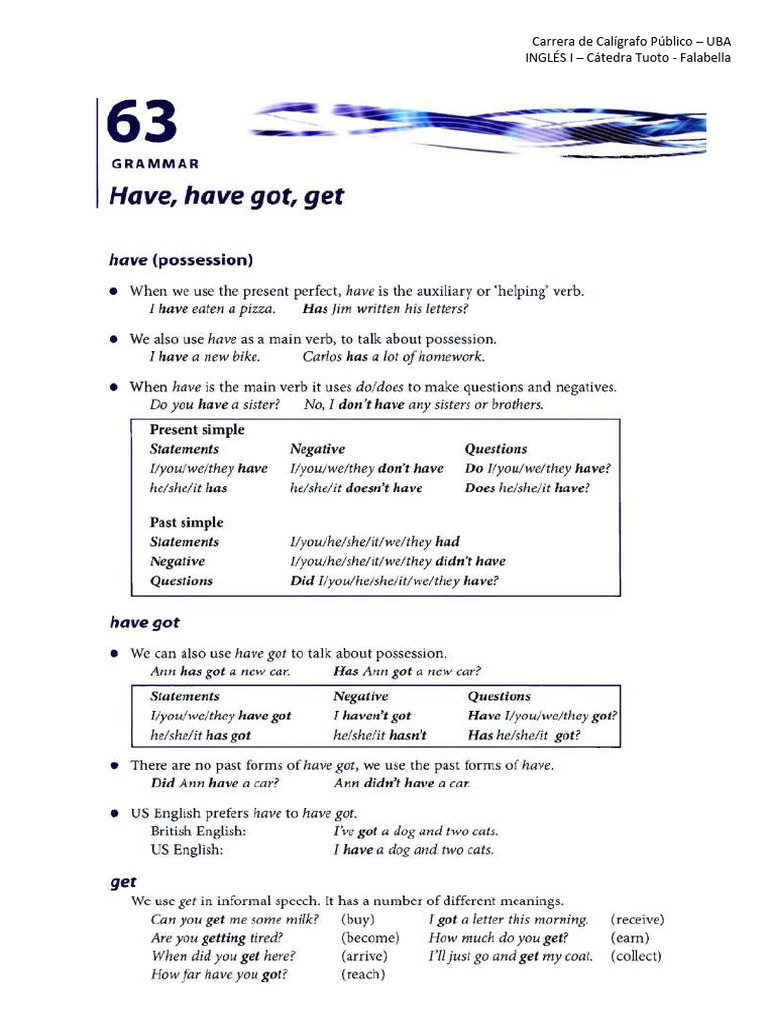 Lesson 5 - Have Got | PDF
