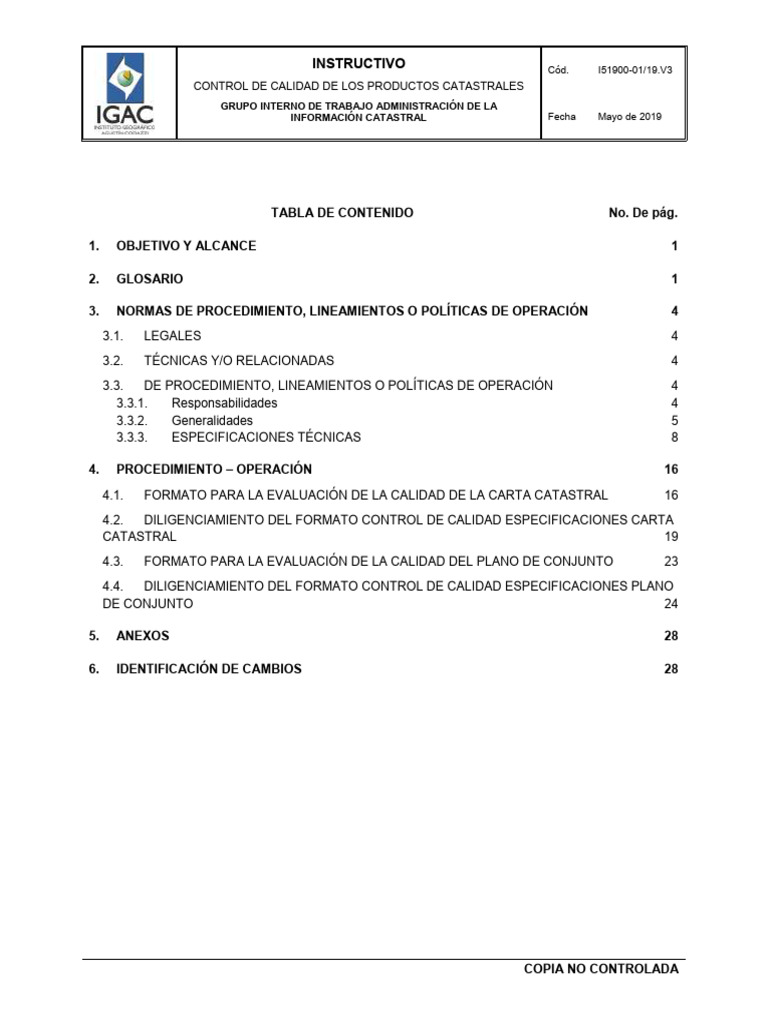 Control de Calidad en Productos Catastrales | PDF | Calidad (comercial ...
