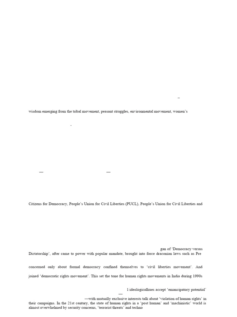 Human Rights Movement in India | PDF | Human Rights | Dalit