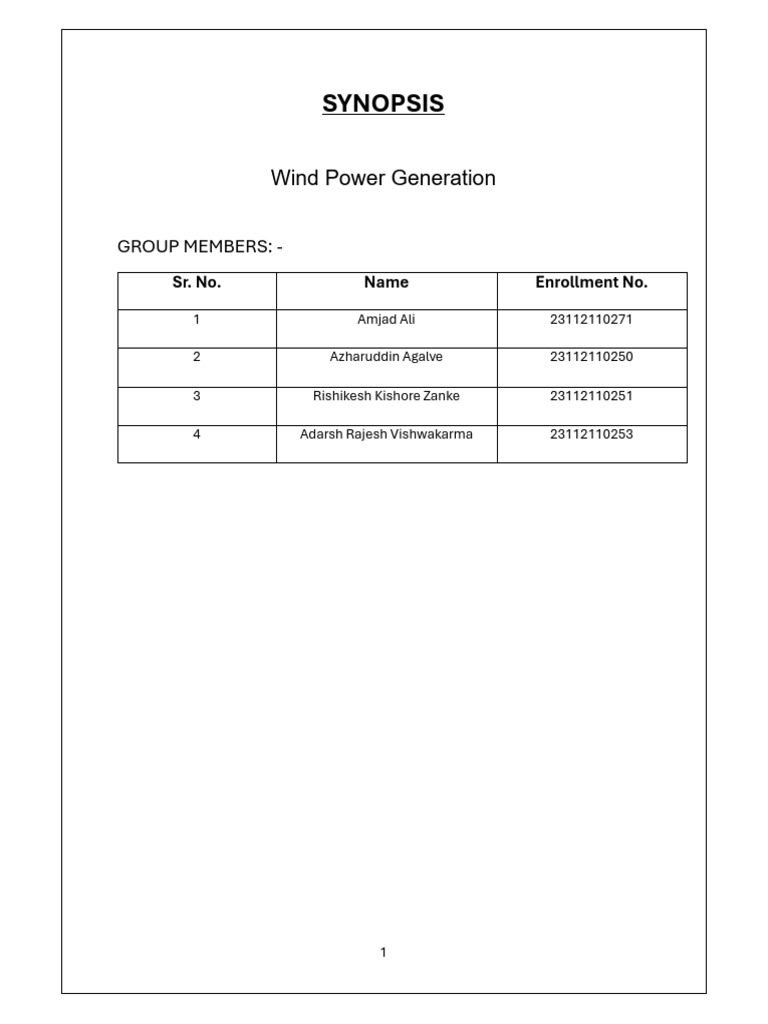 Overview of Wind Power Generation | PDF | Wind Power | Wind Turbine