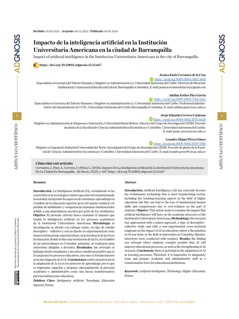 Impacto de la IA en la Educación Superior | PDF | Inteligencia ...