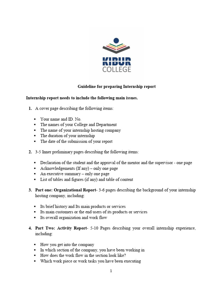 Internship Report Preparation Guide | PDF | Social Psychology | Business