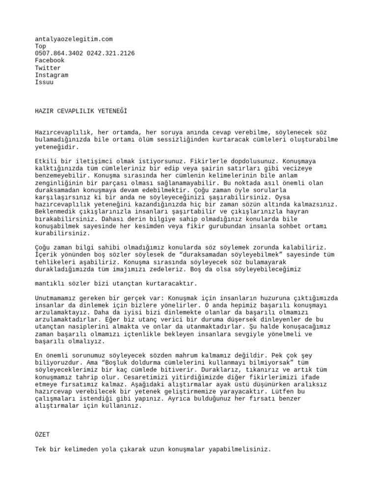 Hazır Cevap | PDF