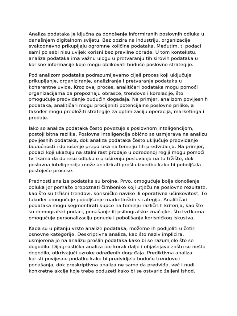 Analiza Podataka | PDF