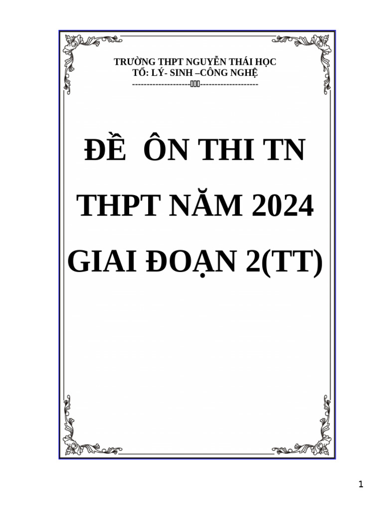 Tài Liệu Ôn TN THPT Giai Đoạn 2 - HS | PDF