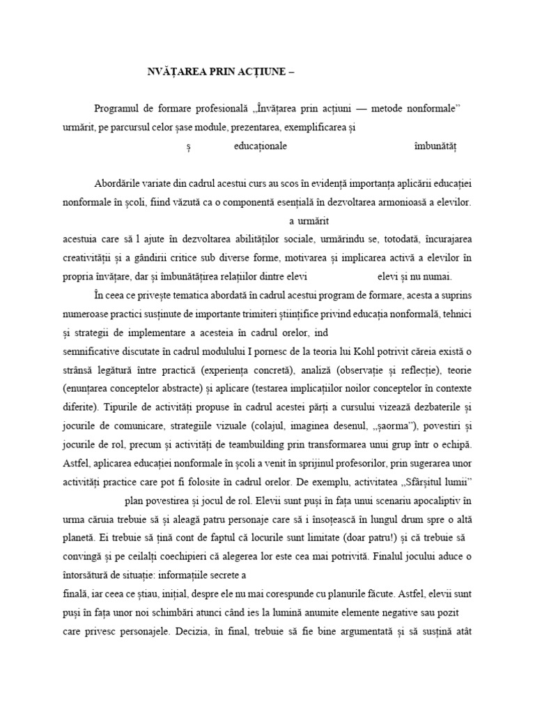 Invatarea Prin Actiune | PDF