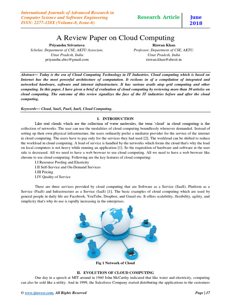 A Review Paper On Cloud Computing | PDF | Cloud Computing | Software As ...