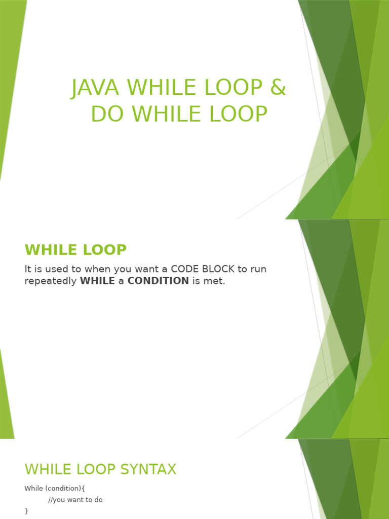 JAVA While Loop and While Do Loop | PDF