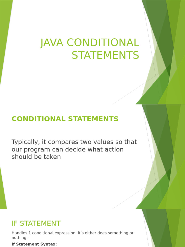 JAVA Conditional Statements | PDF | Mathematical Logic | Software ...