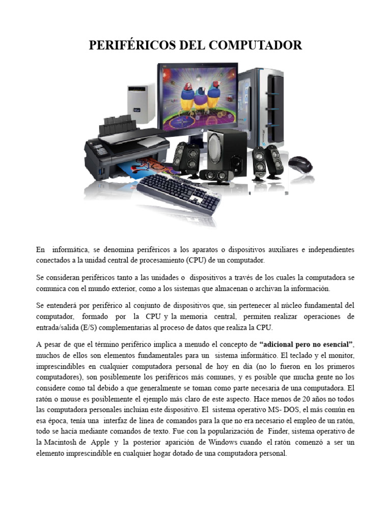 Perifericos Del Computador | PDF | Periférico | Hardware de la computadora