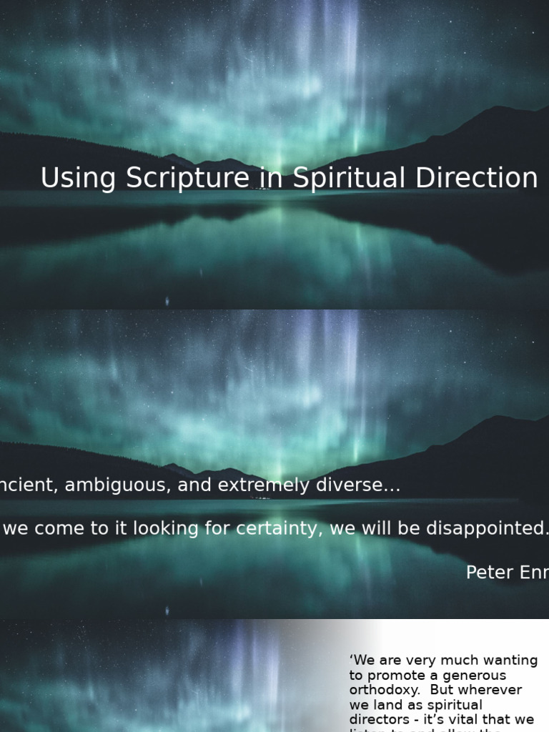 Using Scripture in Spiritual Direction | PDF
