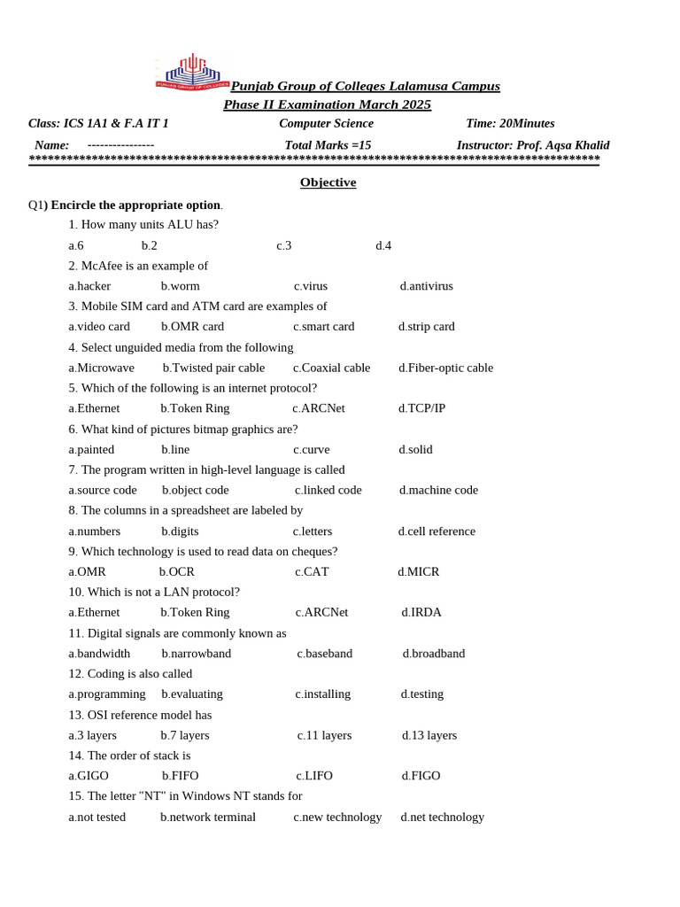 ICS_part1 computer phase 2 new | PDF | Digital Technology | Electronics