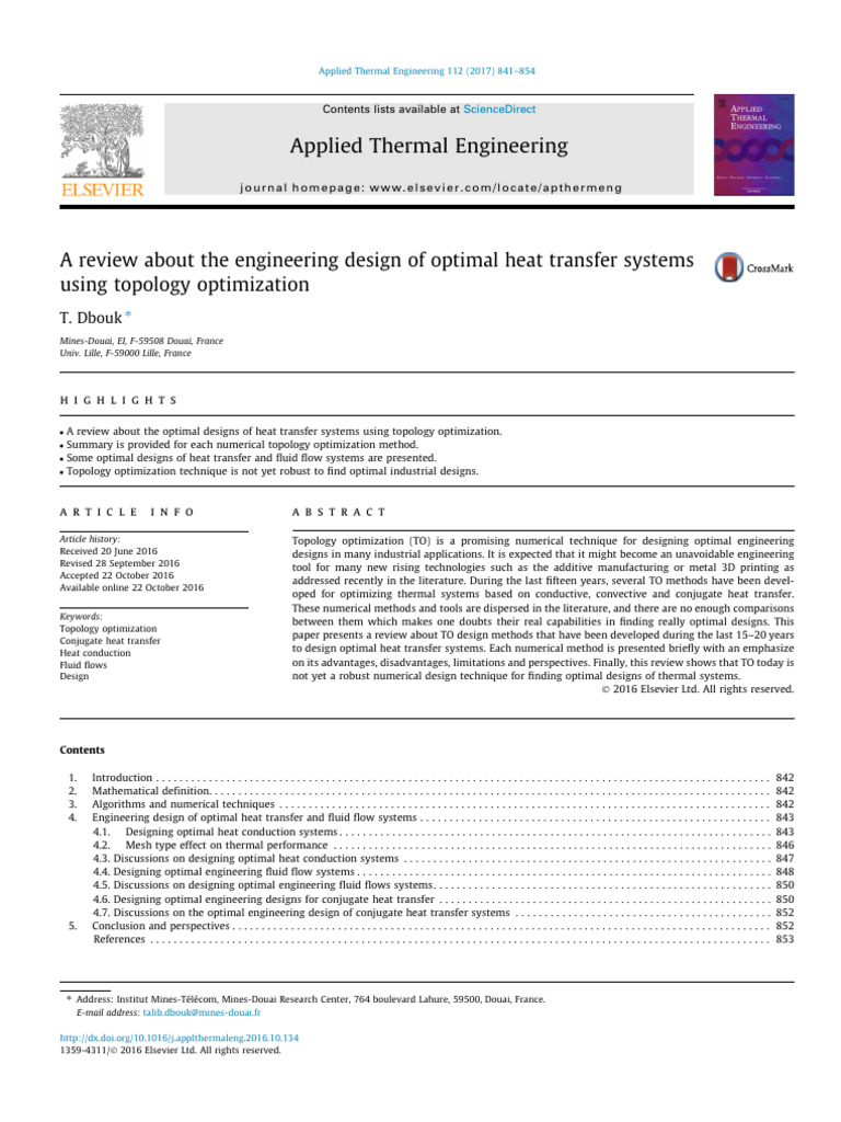 Optimal Heat Transfer Design Review | PDF | Finite Element Method ...