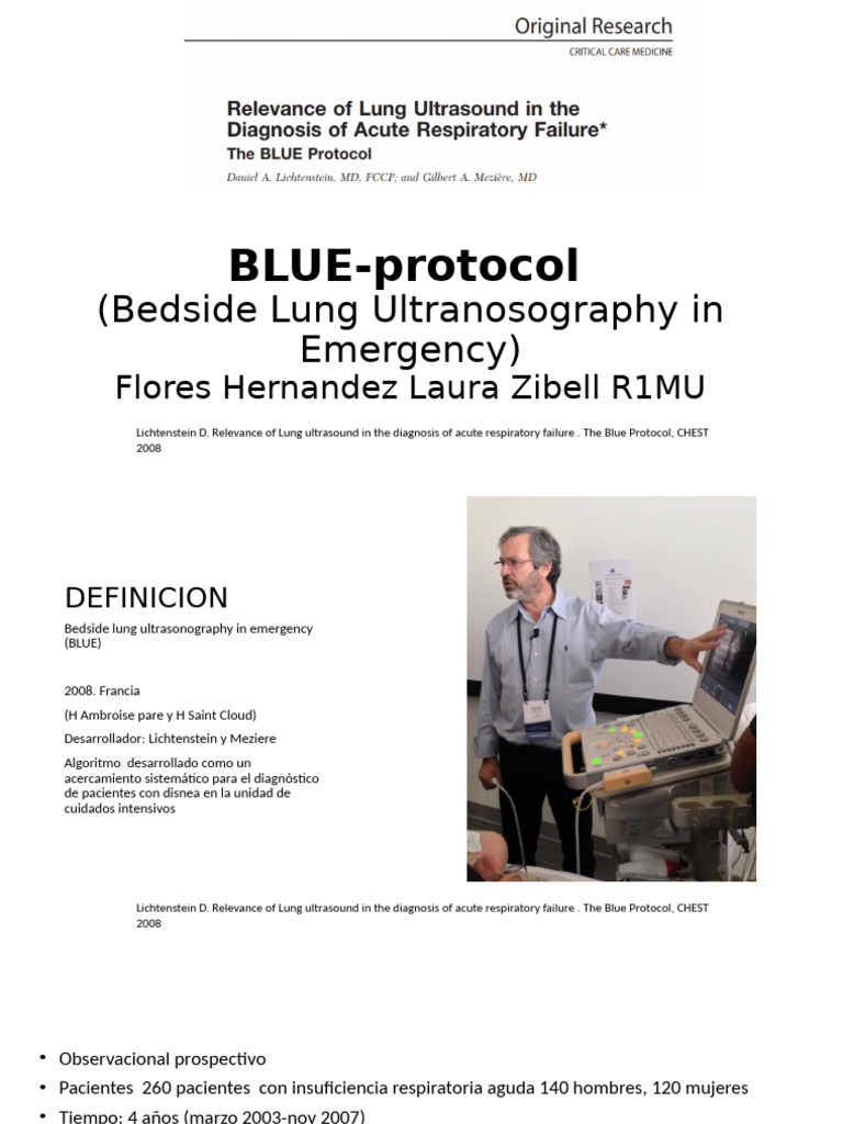 Protocolo BLUE en Ultrasonido Pulmonar | PDF | Enfermedades y ...