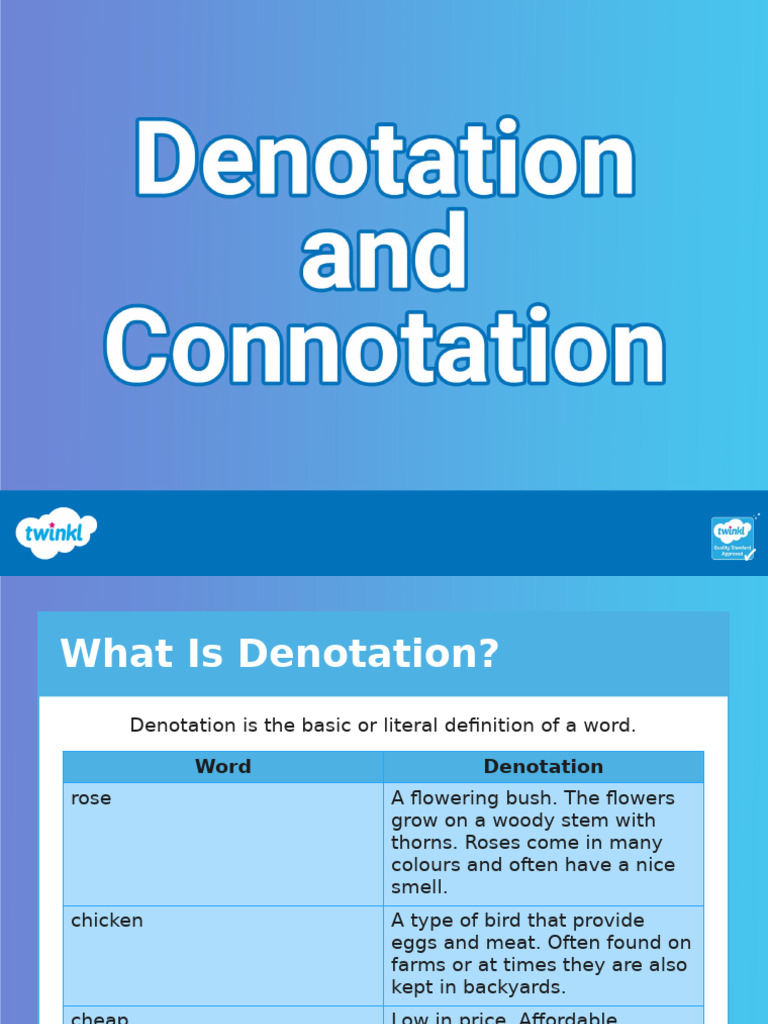 Understanding Denotation and Connotation | PDF | Semantics | Linguistics