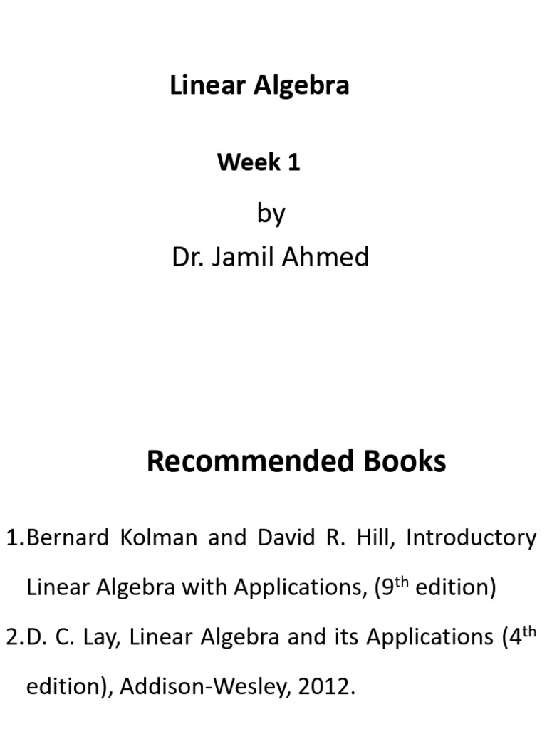 Linear Algebra Course Overview and Resources | PDF