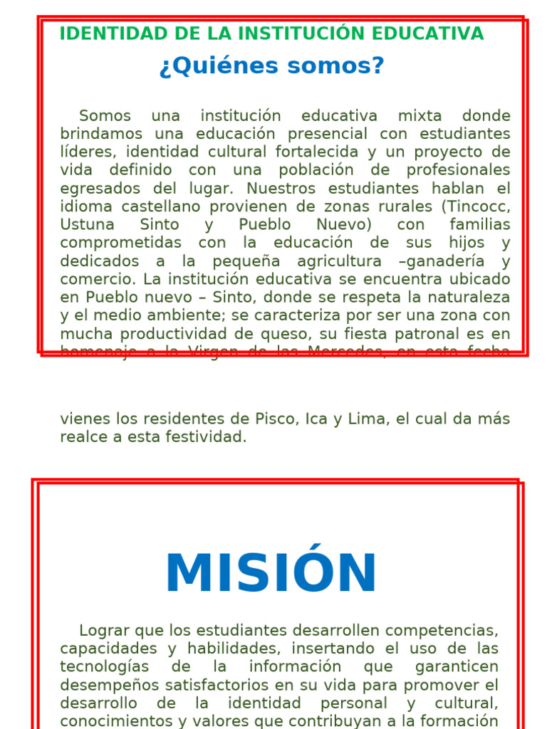 Vision, Mision Quines Somos | PDF