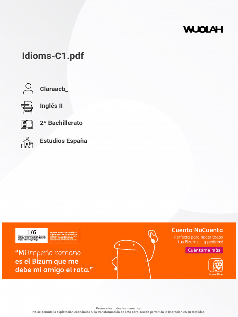 Wuolah Free Idioms C1 | PDF | Natural Environment