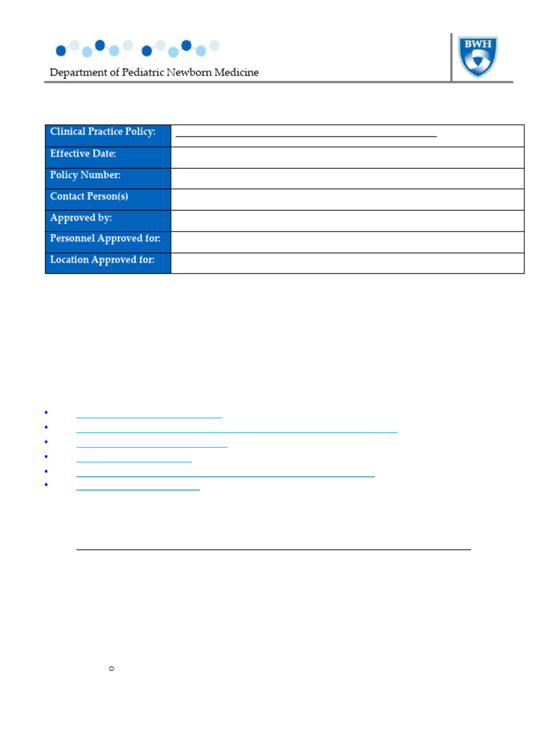 Newborn Rapid Response Guidelines | PDF | Neonatal Intensive Care Unit ...