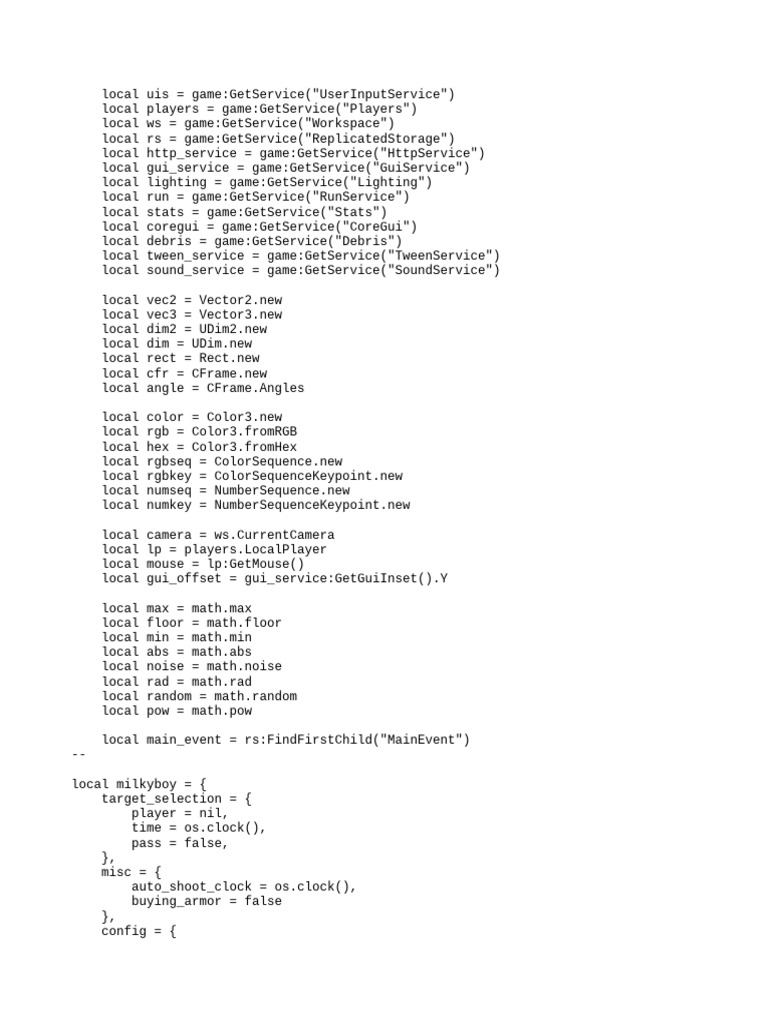Roblox Lua Script for MilkyBoy UI | PDF | Lighting | Image Processing