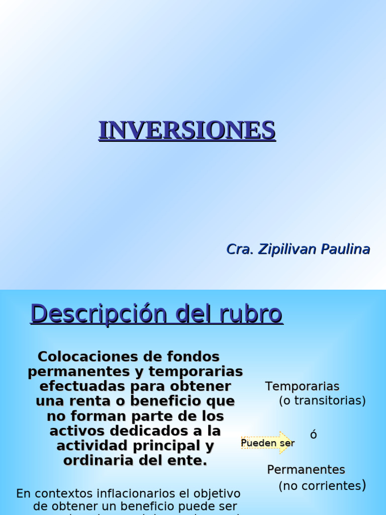 Tipos de Inversiones y su Valuación | PDF | Contabilidad | Compartir ...