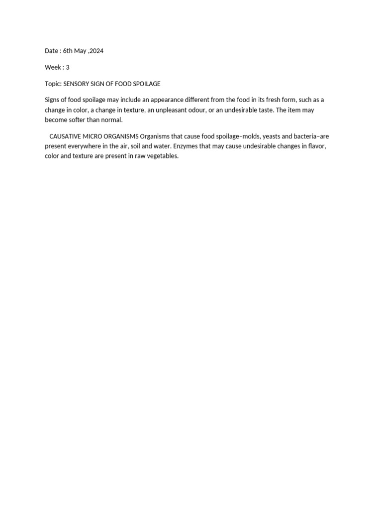 47 Sensory Signs of Food Spoilage 1714856431 | PDF