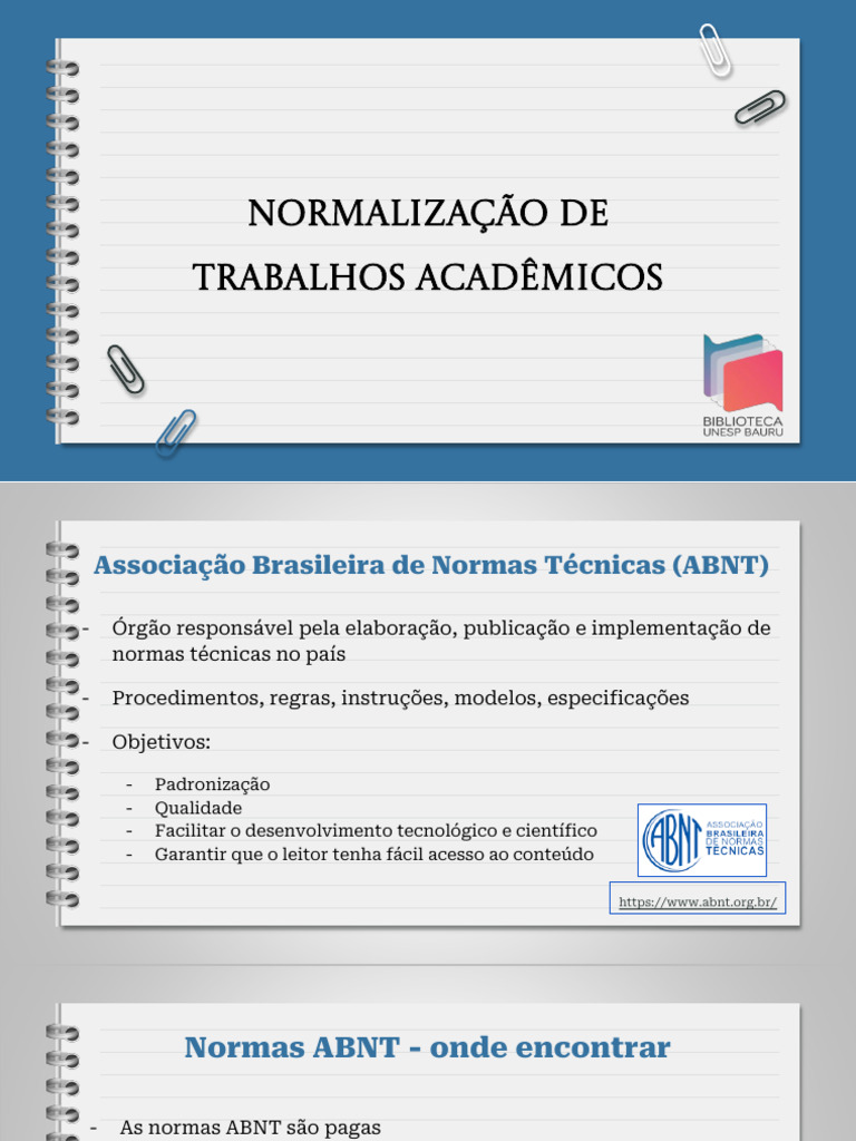 Normas ABNT para Trabalhos Acadêmicos | PDF | Citação | Abstract (resumo)