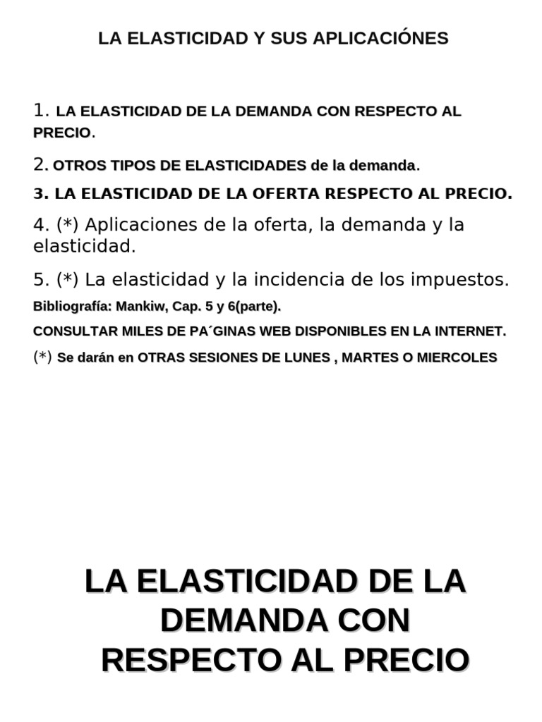 Elasticidad de la Demanda y Oferta | PDF | Elasticidad (economía ...