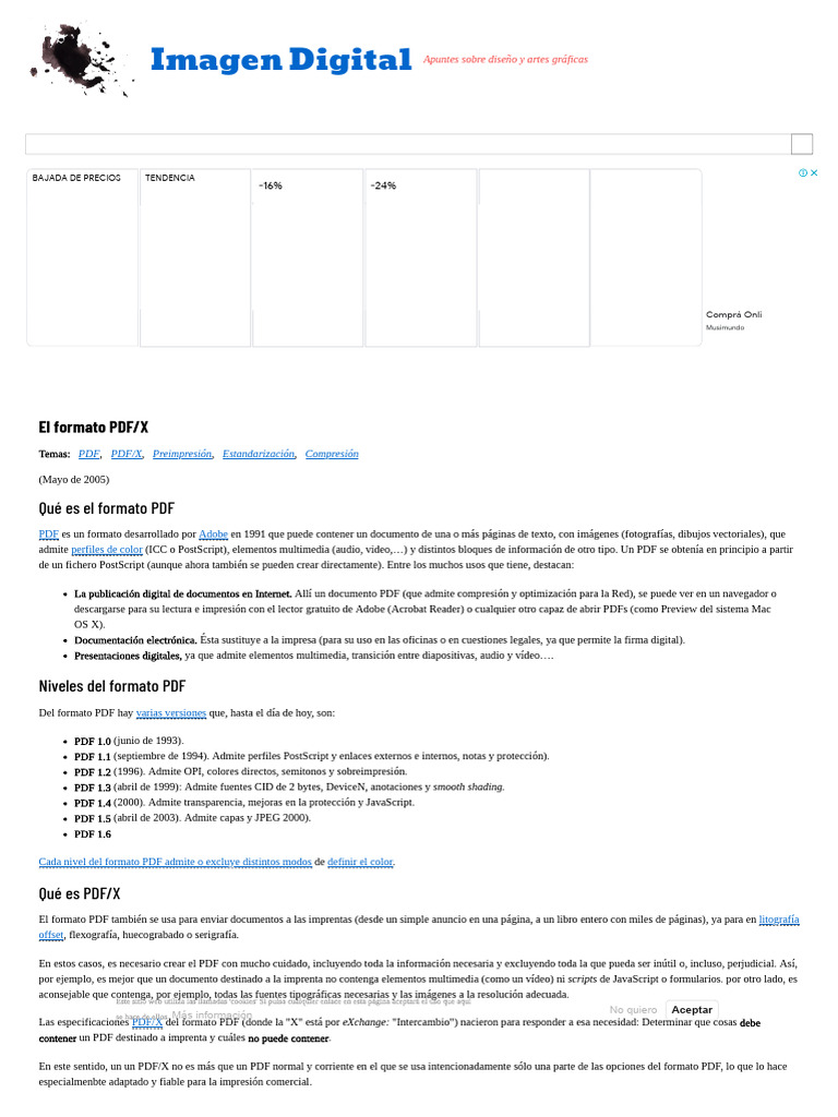 Formato PDF/X: Guía de Preimpresión | PDF | Adobe InDesign | Color